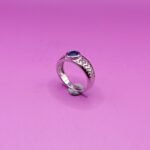 Pure Silver Kids Blue Stone Ring – Stylish Round Stone Ring for Children