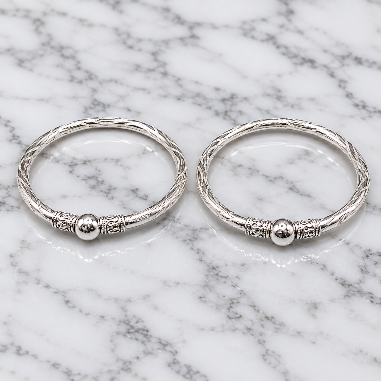 Image Sep 6, 2026, 10_58_31 AM Elegant Pure Silver Kids Leg Kada Pair with stylish twisted detailing and traditional design, perfect for festivals, special occasions, and gifting.Pure Silver Kids Leg Kada Pair | Designer Silver Payal for Kids