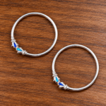 Pure Silver Kids Leg Kada Pair | Designer Silver Kada for Kids