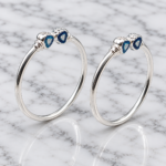 Pure Silver Kids Leg Kada Pair | Blue & Turquoise Designer Silver Kada