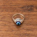Pure Silver Kids Evil Eye Ring – Stylish Adjustable Ring for Children