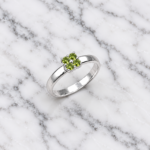 925 Silver Kids Ring – Elegant Floral Stone Design Ring for Children