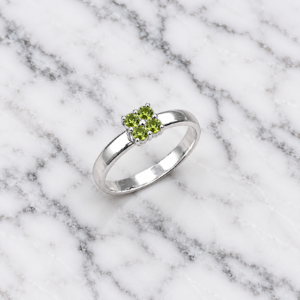 925 Silver Kids Ring – Elegant Floral Stone Design Ring for Children