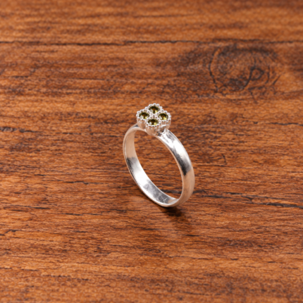 925 Silver Kids Ring – Elegant Floral Stone Design Ring for Children