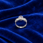 Pure Silver Kids Ring – Elegant Round Stone Design Ring for Children