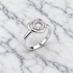 925 Silver Kids Heart Ring – Elegant Heart & Stone Design Ring for Children
