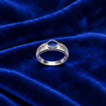 Pure Silver Kids Blue Stone Ring – Stylish Round Stone Ring for Children