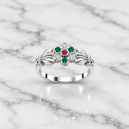 Pure Silver Kids Flower Ring