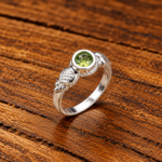 Cute Pure Silver Kids Solitaire Ring